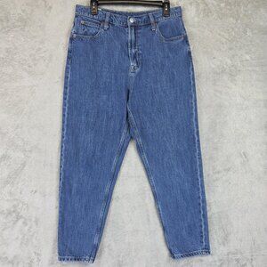 Gap Mom Jean High Rise Jeans Womens 12 Blue 100% Cotton Relaxed Tapered Denim